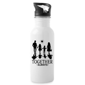 Inspiring Family Quote Always Together - Water bottle with straw - white - Right