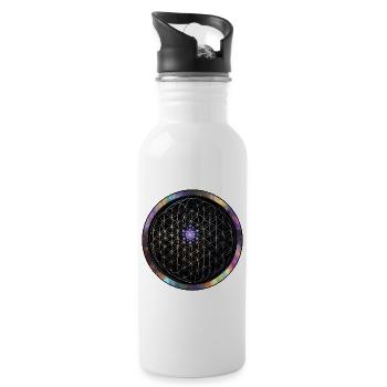 Fleur de Vie Cosmos Circle - Gourde avec paille intégrée - blanc - Droite