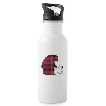 Abuela Bear - Water bottle with straw - white - Right