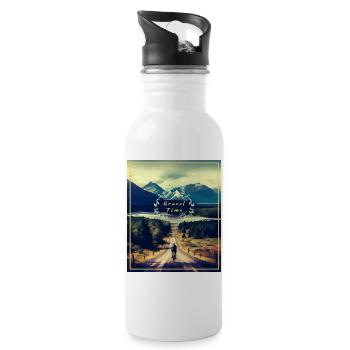 Gravel Time - Gravel Time Adventures - Trinkflasche mit integriertem Trinkhalm - Weiß - Rechts