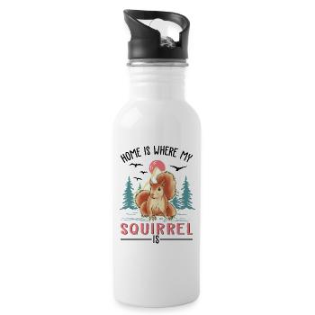 Home is where my squirrel is - Water bottle with straw - white - Right