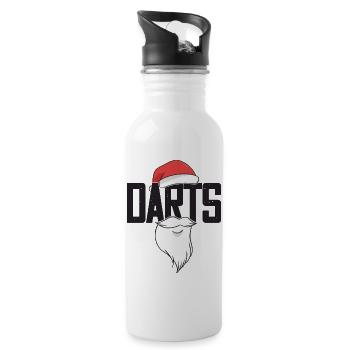 Dart Enthusiast Darts Board Meister Dart Spieler - Trinkflasche mit integriertem Trinkhalm - Weiß - Rechts