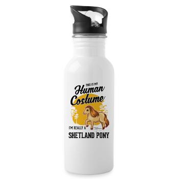 Shetland poney Costume cadeau Shetty - Gourde avec paille intégrée - blanc - Droite
