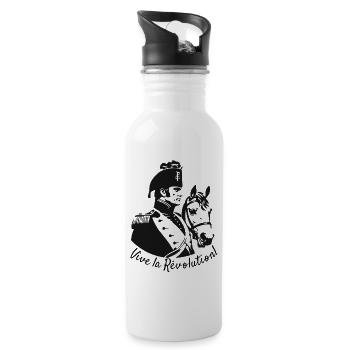 Vive la Révolution with a horse - Water bottle with straw - white - Right