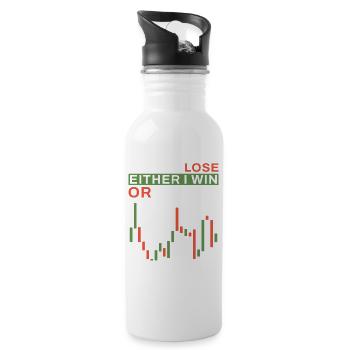 Stock Market Day Trading - Water bottle with straw - white - Right