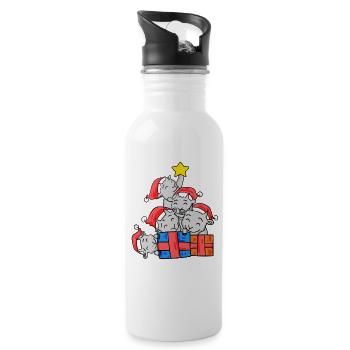 Ziege Weihnachtsbaum Weihnachten - Trinkflasche mit integriertem Trinkhalm - Weiß - Rechts