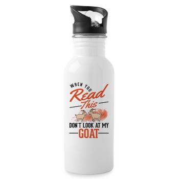 Chèvres Cadeau Chèvre Hôte Chèvre - Gourde avec paille intégrée - blanc - Droite