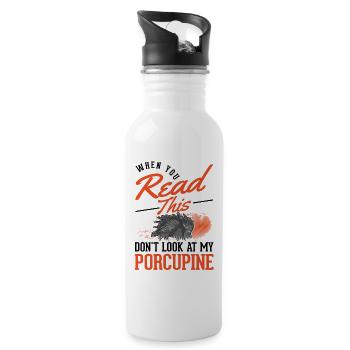 Porc-épic amateur Porc-épic - Gourde avec paille intégrée - blanc - Droite