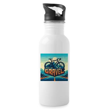 T-shirt GRAVEL - Gourde avec paille intégrée - blanc - Droite