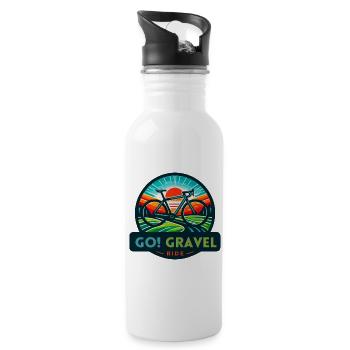 GO! Gravel Ride GO! Gravel-Fahrt - Trinkflasche mit integriertem Trinkhalm - Weiß - Rechts