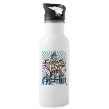 Germans of New York, Germany, America, USA - Water bottle with straw - white - Right