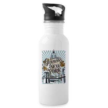 Germans of New York, Germany, America, USA - Water bottle with straw - white - Right