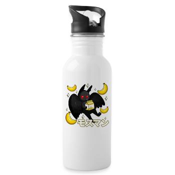 Mothman Bananen Milchshake - Trinkflasche mit integriertem Trinkhalm - Weiß - Rechts
