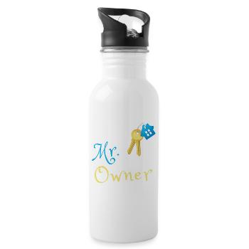 Mr. Home Owner - Trinkflasche mit integriertem Trinkhalm - Weiß - Rechts