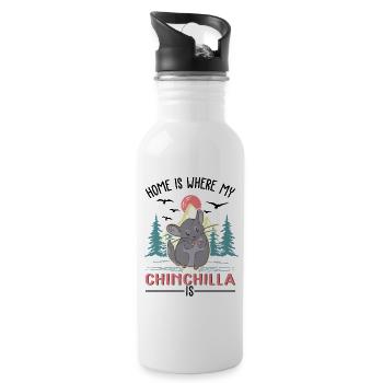 La maison est là où se trouve mon chinchilla - Gourde avec paille intégrée - blanc - Droite