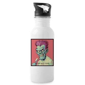 Der Friseursalon Friseur Zombie - Trinkflasche mit integriertem Trinkhalm - Weiß - Rechts