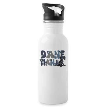 Great Dane Groovy Dane Mom - Water bottle with straw - white - Right