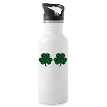 Kleeblatt Brüste - Trinkflasche mit integriertem Trinkhalm - Weiß - Rechts