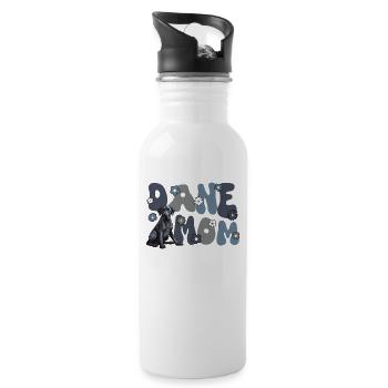 Great Dane Groovy Dane Mom - Water bottle with straw - white - Right