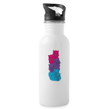 androgyn Flag Pride LGBTQ süße Capybara - Trinkflasche mit integriertem Trinkhalm - Weiß - Rechts