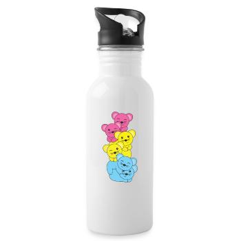 Pansexuell Flag Pride LGBTQ süßer Maus - Trinkflasche mit integriertem Trinkhalm - Weiß - Rechts