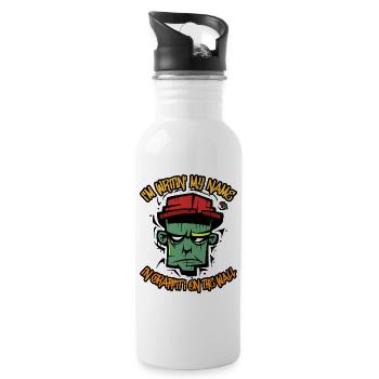 my name, graffiti tag on the wall - Water bottle with straw - white - Right