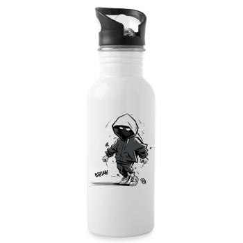 Hip-Hop, Graffiti, Breakdance of the 90s - Water bottle with straw - white - Right