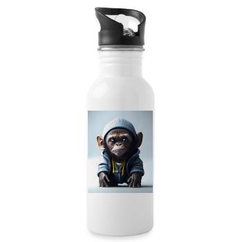 Monkey from the Hood - Water bottle with straw - white - Right
