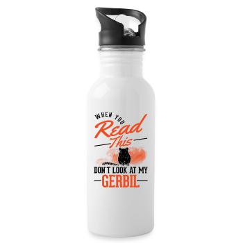 Gerbil Gift Mongolian Gerbil Gerbil - Water bottle with straw - white - Right