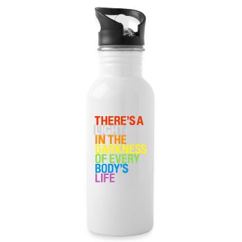 There's a light / Es gibt ein Licht in Dunkeln - Water bottle with straw - white - Right