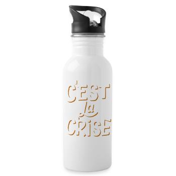C'est la crise - Gourde avec paille intégrée - blanc - Droite
