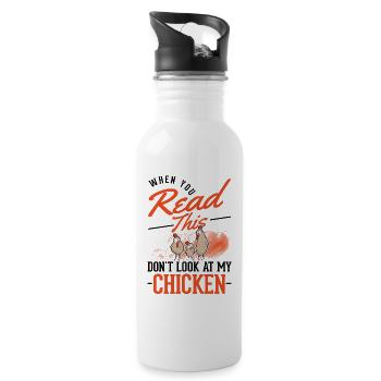 Chickens Chicken Breeding Chicken Farmer - Water bottle with straw - white - Right