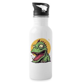 Unansehnlicher kleiner Drache - Trinkflasche mit integriertem Trinkhalm - Weiß - Rechts