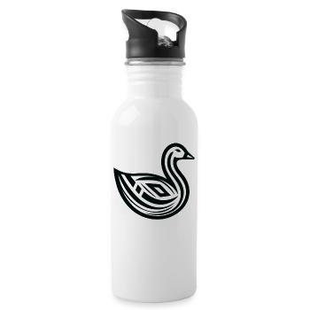 Gans Indianer-Tierkreis - Trinkflasche mit integriertem Trinkhalm - Weiß - Rechts