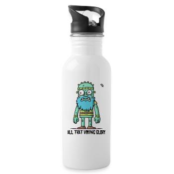 Cartoon, all dieser Wikinger Ruhm - Trinkflasche mit integriertem Trinkhalm - Weiß - Rechts