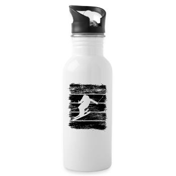 Skier Sketch - Water bottle with straw - white - Right