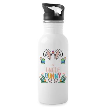 Je suis l’oncle lapin - Gourde avec paille intégrée - blanc - Droite