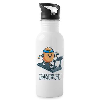 Eggsercise - Gourde avec paille intégrée - blanc - Droite