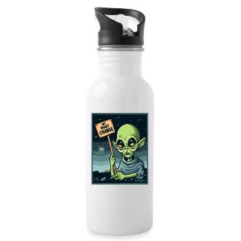 We want change, extraterrestrial protest - Water bottle with straw - white - Right