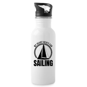 Sailing Lovers - Water bottle with straw - white - Right