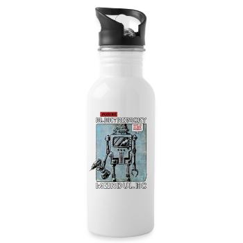 Pozor! Elektronicky Mordulec - Trinkflasche mit integriertem Trinkhalm - Weiß - Rechts