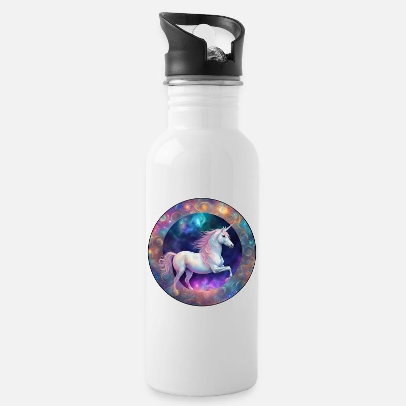 Cercle de licorne galactique - Gourde avec paille intégrée - blanc