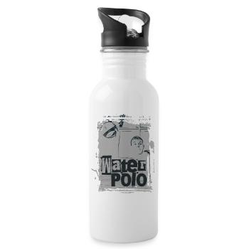 Minimalist water polo - Water bottle with straw - white - Right