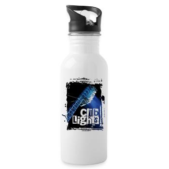 Club Lights - Rostock - Trinkflasche mit integriertem Trinkhalm - Weiß - Rechts