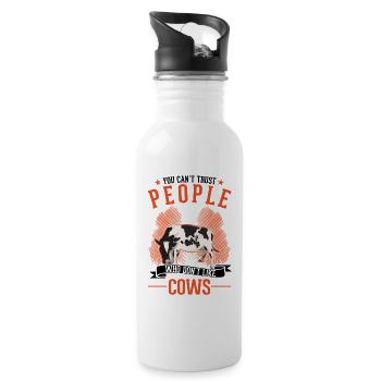 Cow Farmer Cattle Breeder Farmer Cows - Water bottle with straw - white - Right