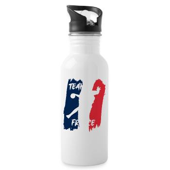 Team France Handball Silhouette - Gourde avec paille intégrée - blanc - Droite