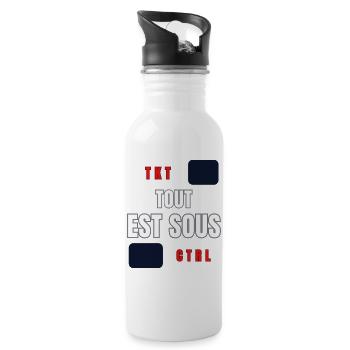 EVERYTHING UNDER CONTROL - Water bottle with straw - white - Right