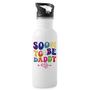 promotrd d’être papa, nouveau papa grossesse - Gourde avec paille intégrée - blanc - Droite