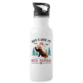 Red Panda Gift Red Panda - Water bottle with straw - white - Right