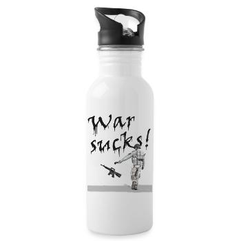 War Sucks - Trinkflasche mit integriertem Trinkhalm - Weiß - Rechts